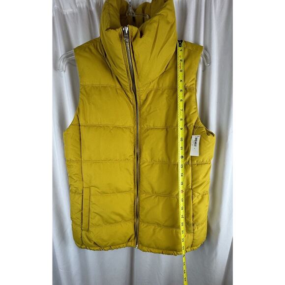 Old Navy Canvas Puffer Vest, Yellow M cold weather gorpcore 64-03 NWT - Picture 4 of 16
